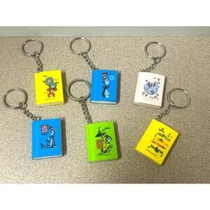 Dr. Seuss Eraser Books Homemade Key Chains-one fish two fish-The cat in the hat